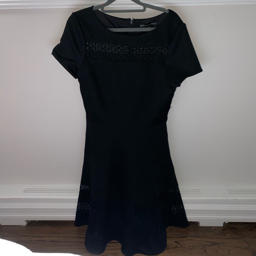 black dress with lace cut outs